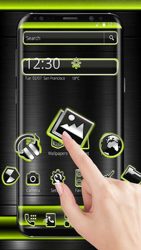 Black Android Glow Robot Theme screenshot 2