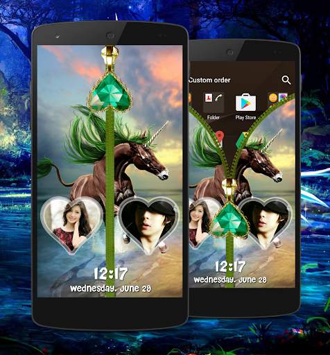 Unicorn Zipper Lock Screen screenshot 3