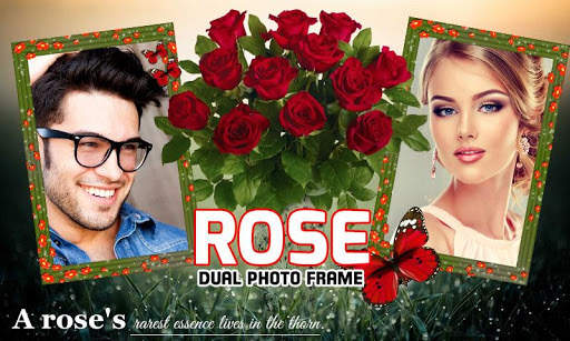 Red Rose Dual Photo Frames screenshot 1