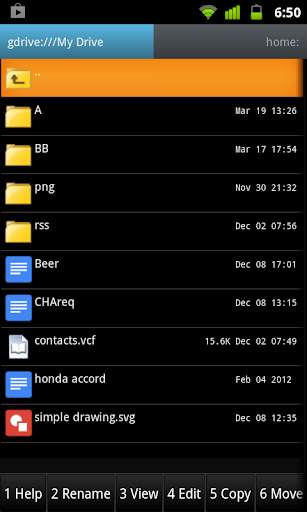 GhostCommander plugin: GDrive screenshot 2