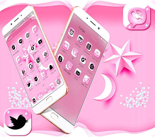 Pure Pink Star Moon Theme screenshot 3