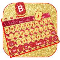 Gold Red Glitter Zigzag Keyboard Theme logo