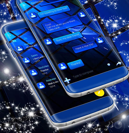 Blue SMS Theme 2021 screenshot 2
