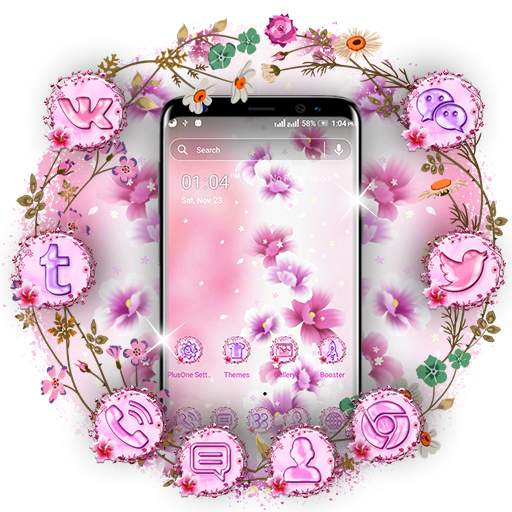 Pink Flower Launcher Theme 1.0.1