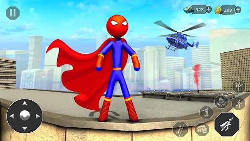 Stick Rope Hero Superhero Game screenshot 1