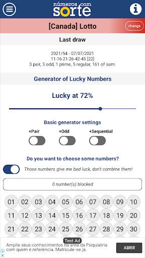 Lucky Numbers: numbers for lotteries screenshot 1