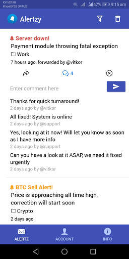 Alertzy - push notifications screenshot 1
