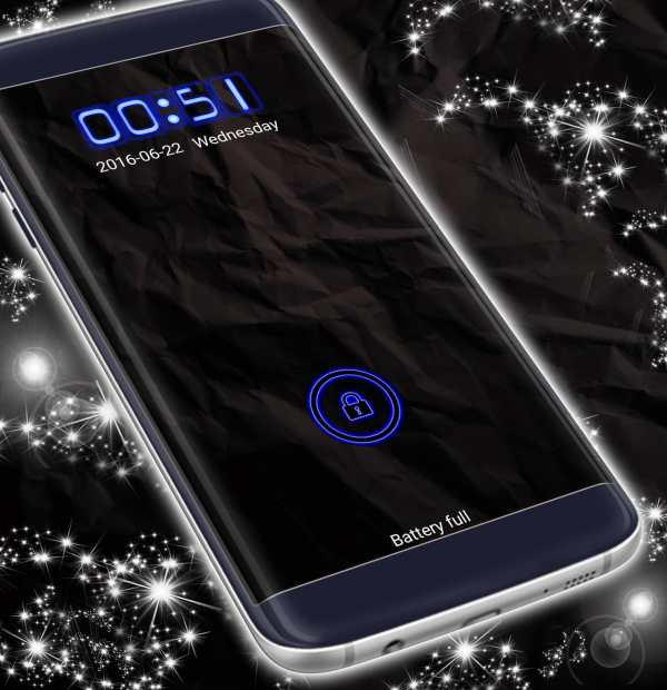 Blue Neon Lockscreen Theme 1 تصوير الشاشة