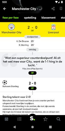 sporza voetbal screenshot 2