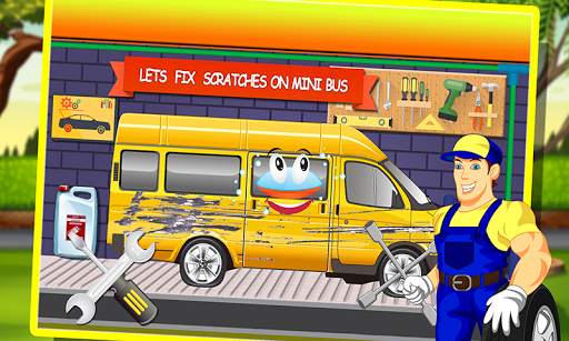 Mini Bus Repairing Simulator - Real Auto Mechanic स्क्रीनशॉट 1