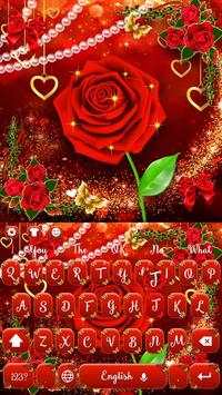 Shiny red rose gold butterfly keyboard theme screenshot 4