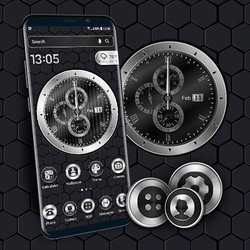 Black Analog Clock Launcher Theme 2019 release_2.2.7