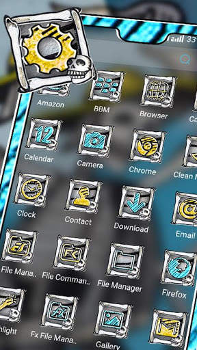 Skull Graffiti Launcher Theme screenshot 2