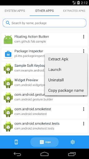 Package inspector: Device info, App info screenshot 2