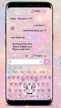 Cute Pink Alien Keyboard Theme screenshot 1