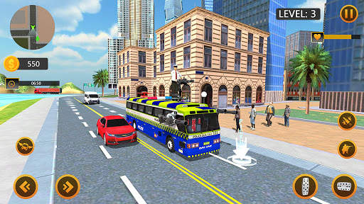 Flying police Bus Public Transport Game 2021 screenshot 8