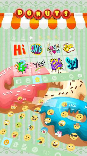 Donuts Sweet Emoji Keyboard Theme screenshot 6