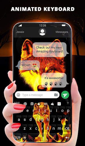 Fire Wallpaper and Keyboard - Lone Wolf screenshot 2