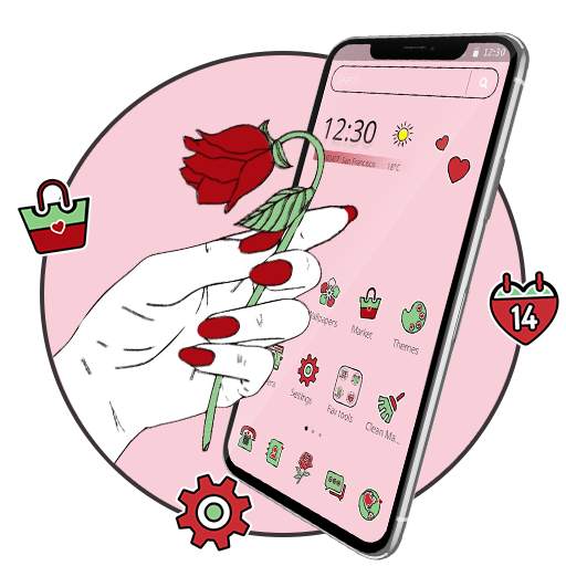 Gesture Pink Love Rose Theme💞 1.1.2
