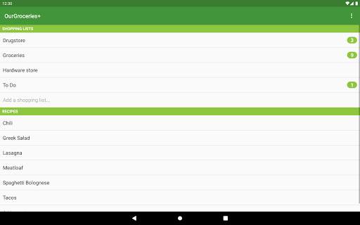 Our Groceries Shopping List screenshot 1