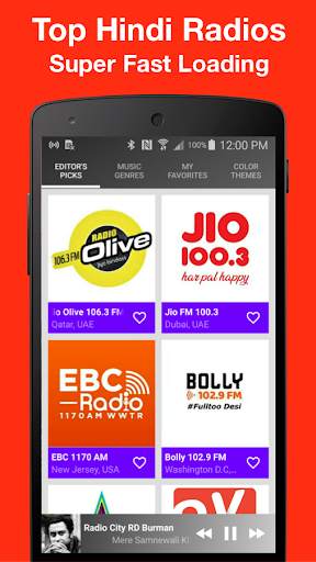 Hindi Radio - Top Desi Indian FM Radios 1 تصوير الشاشة