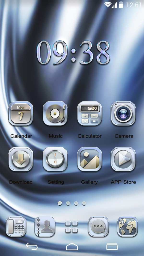 Silver Pure Go Launcher Theme screenshot 1