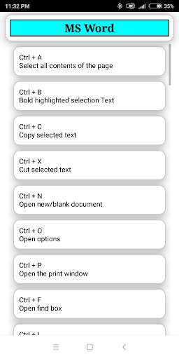 PC Shortcuts - Computer & MS office Shortcuts Keys screenshot 3