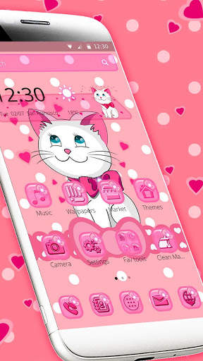Pink Kitty Cute Theme screenshot 2