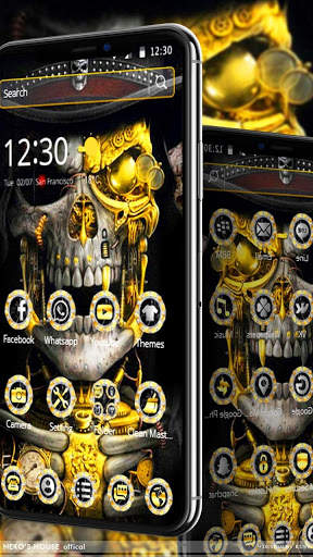 Luxury Golden Metal Skull Theme screenshot 2