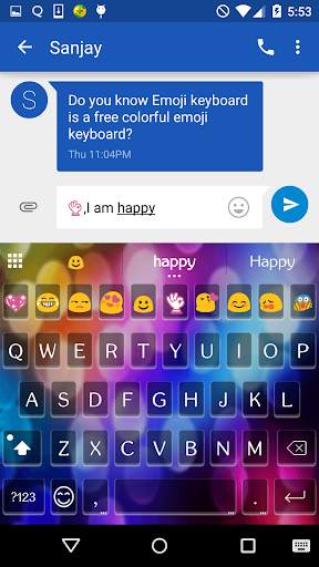 Multicolor Emoji Keyboard Skin скриншот 5