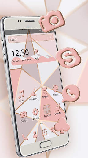 Tema Warna Merah Muda Pastel screenshot 1
