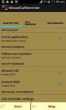 Missed Call Reminder and SMS Alerts screenshot 2
