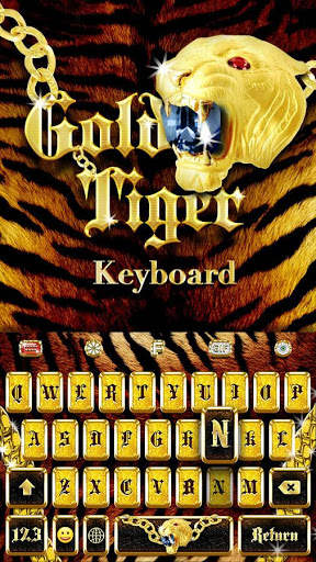 Gold Tiger Keyboard Theme screenshot 1