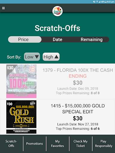 Florida Lottery Mobile Application screenshot 2
