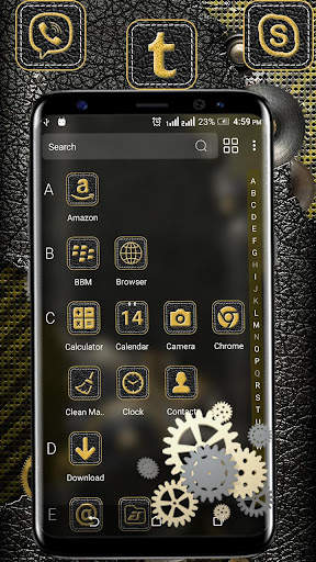 Leather Gears Launcher Theme screenshot 5