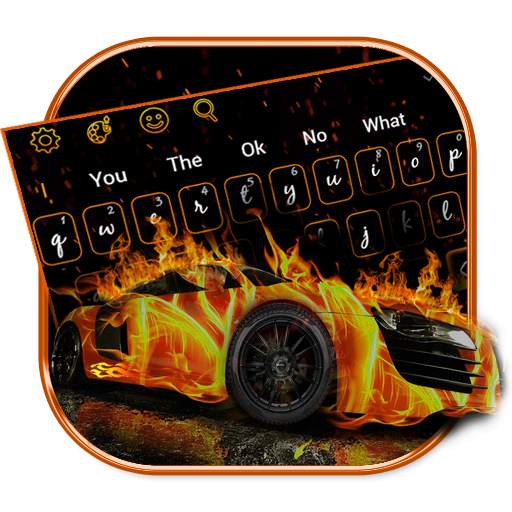 Burning Sport Car Keyboard Theme 10001005