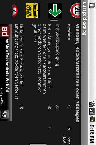 Bussgeldkatalog screenshot 2