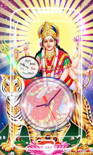 Durga Devi Clock Live Wallpaper screenshot 1