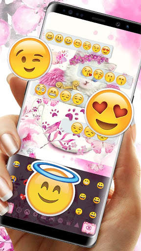 Pink Fairyland Cute Cup Cat Keyboard screenshot 3