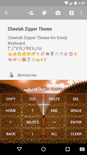 Cheetah Zipper Emoji Keyboard screenshot 3