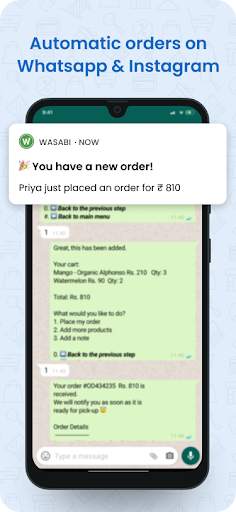 Wasabi: Sell on Whatsapp, Instagram. Grow business screenshot 4
