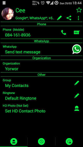 Dialer Theme Black Green drupe screenshot 8