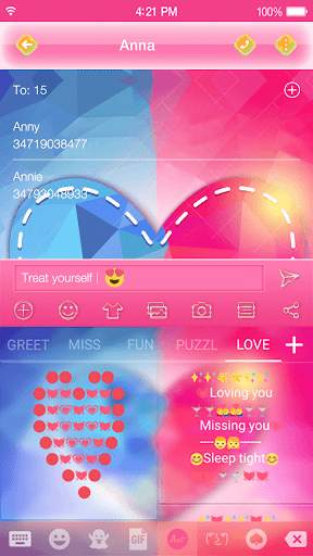 Sweet Love KK Keyboard Theme screenshot 4