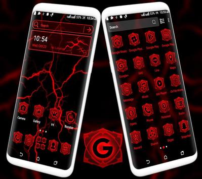 Red Electric Wave Launcher Theme screenshot 4
