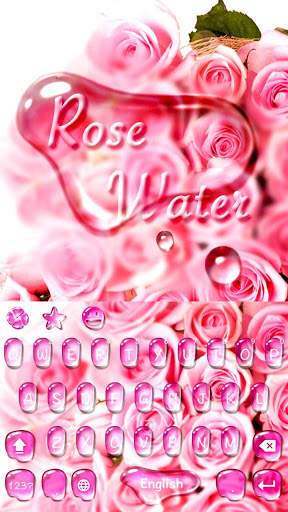 Pink Rose Flower Drops Theme 4 تصوير الشاشة