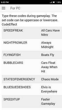 Codes for GTA San Andreas Game screenshot 3