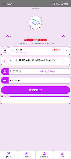 KM TUNNEL VPN screenshot 1