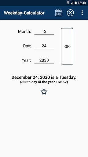Weekday-Calculator screenshot 2