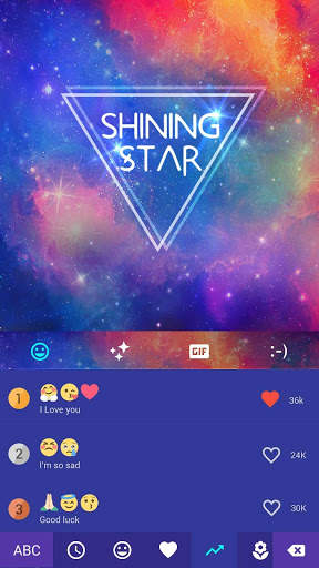Glitter Shiny Star Keyboard Theme For Facemoji✨ screenshot 3