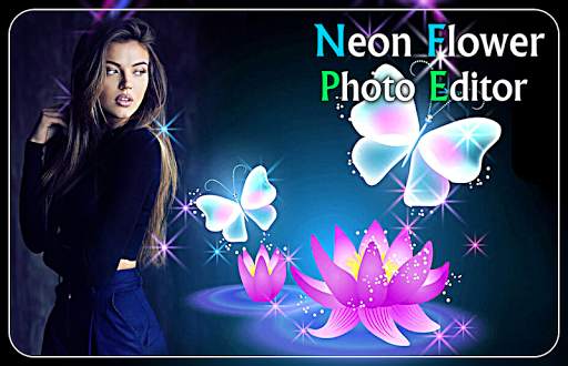 Neon Flower Overlay Effect - neon photo editor screenshot 2